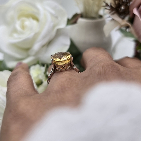 ♥️ LOVELY CITRINE STERLING SILVER RING - Picture 5 of 11